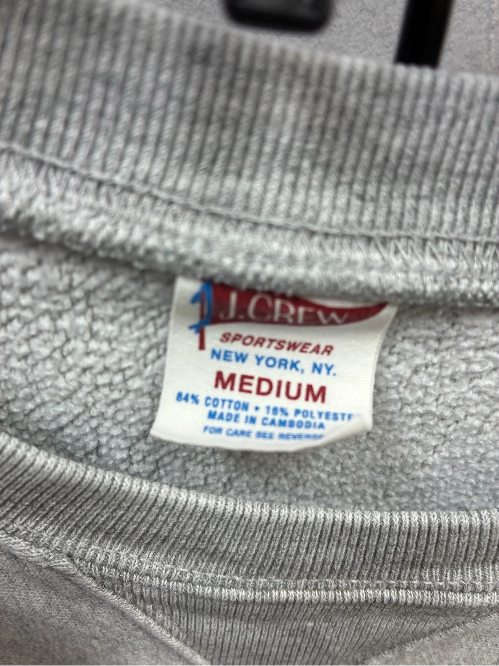 J Crew Heritage 14 Oz Fleece Sweatshirt Adult M Heather Athletic Gray Heavy Crew